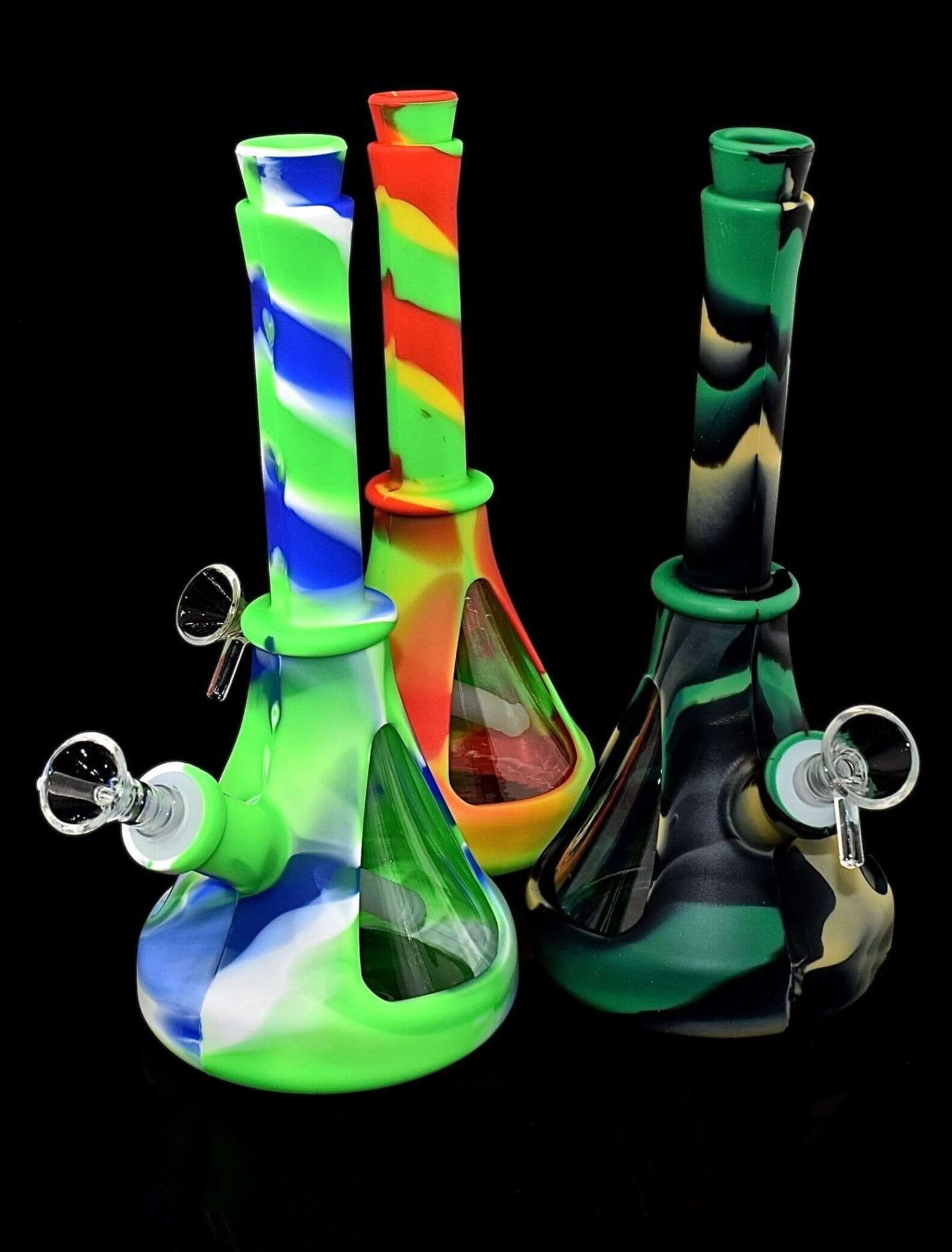 10" Colorful Silicone Water pipe with glass looks