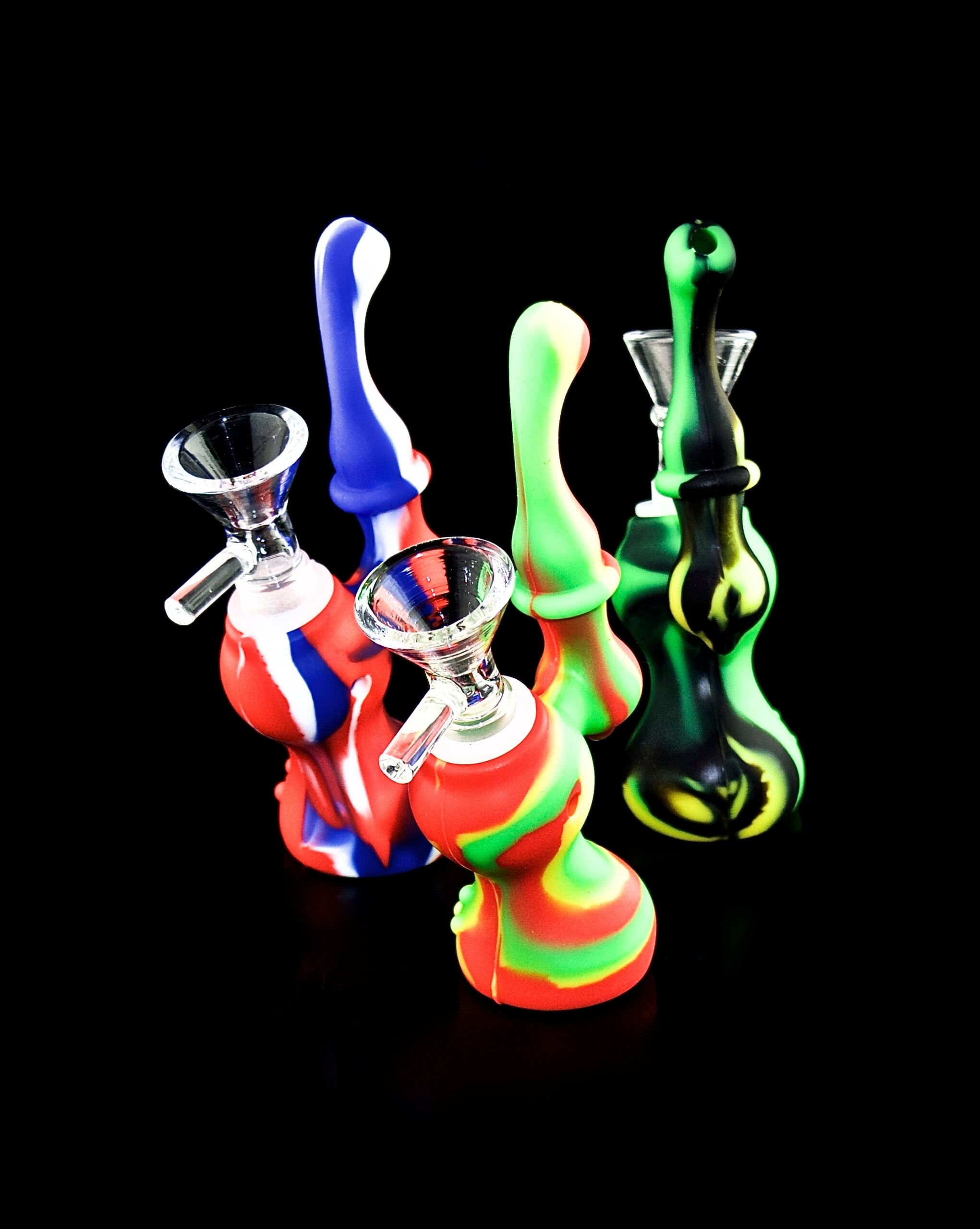 Small 2 Part Decal Print Silicone Sherlock Bubbler