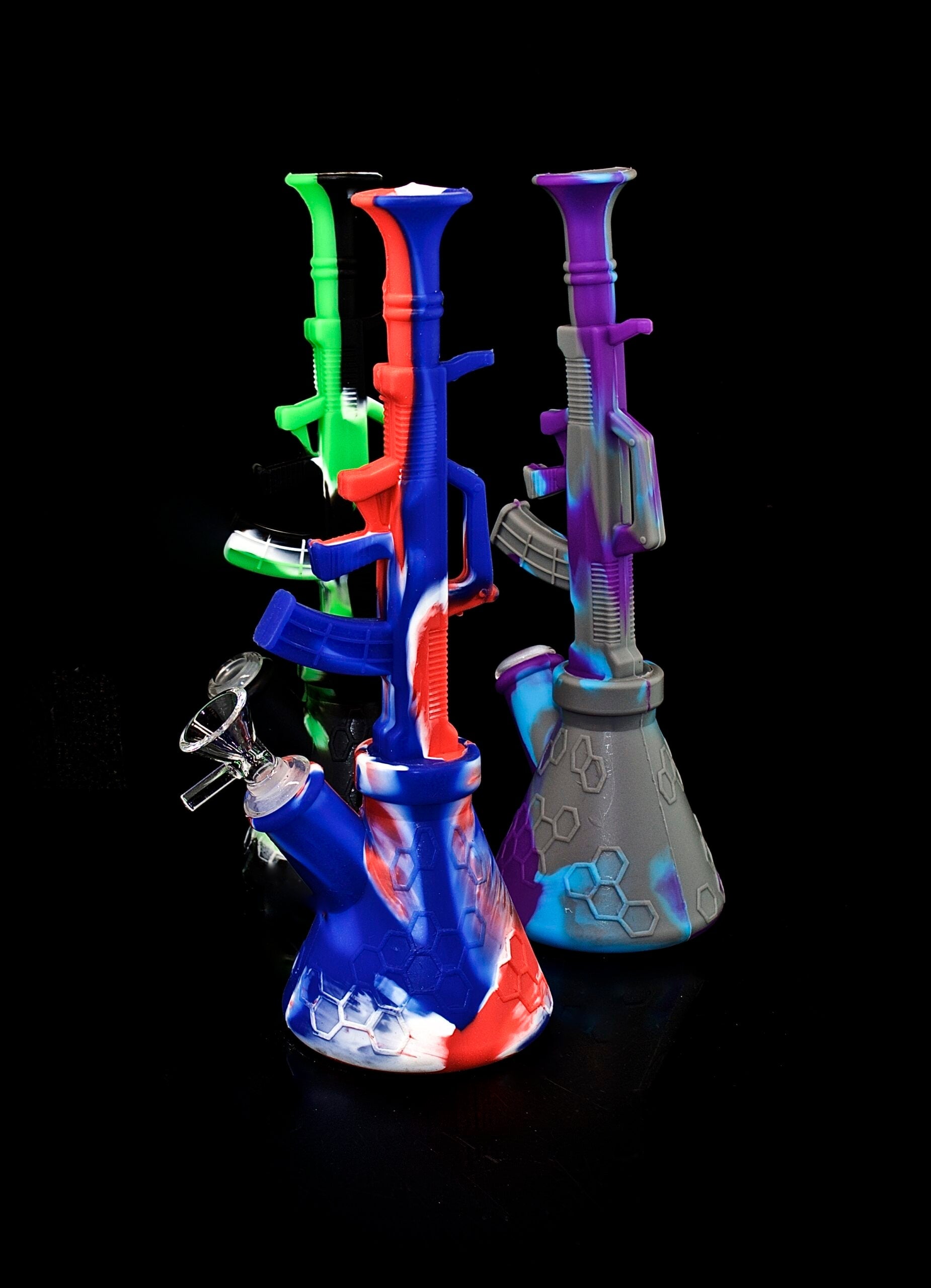 Wholesale Glass Pipe The "Machine Gun" Silicone Water Pipe