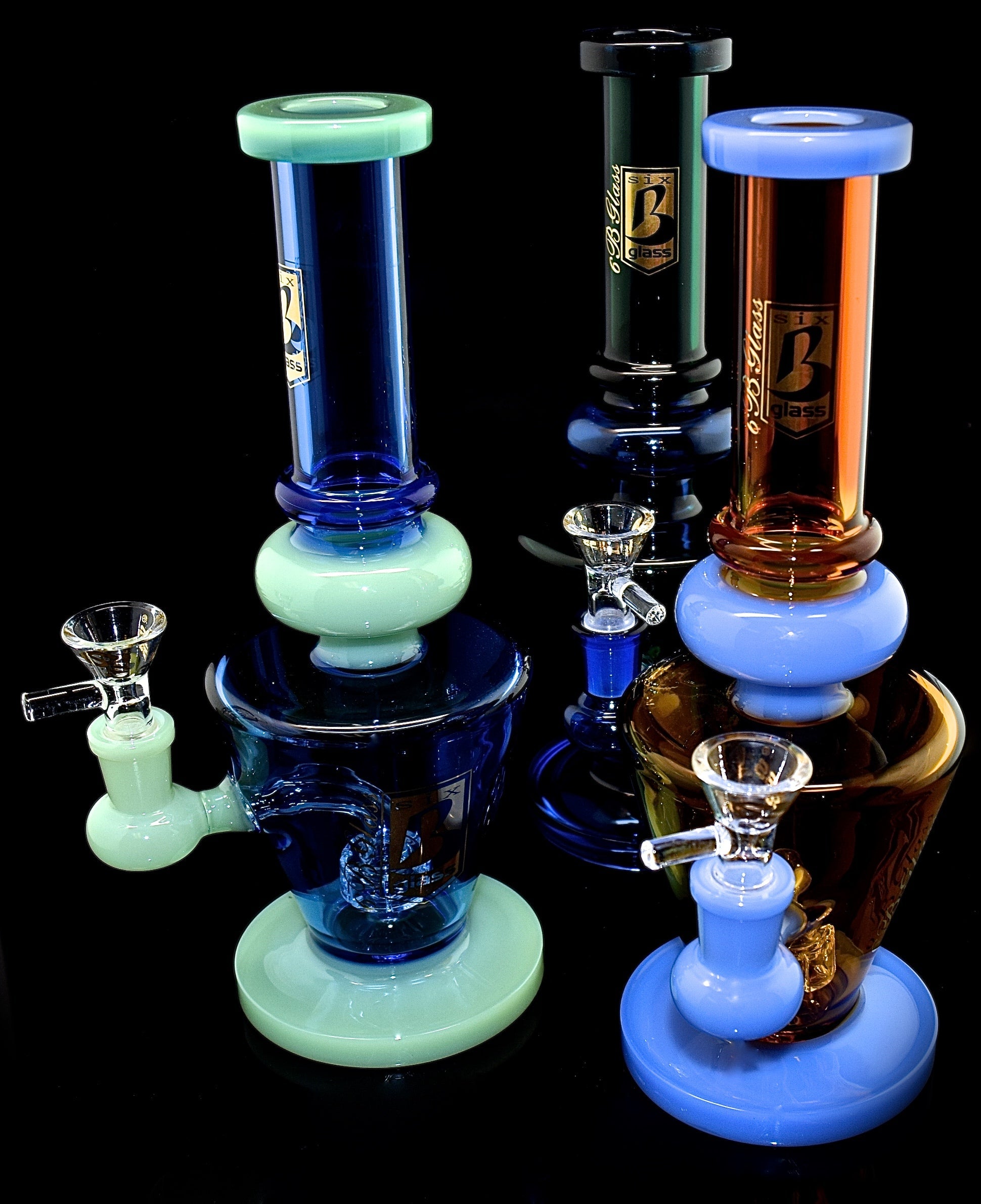 6B GLASS - Biker Colorful water Pipe -2021B85