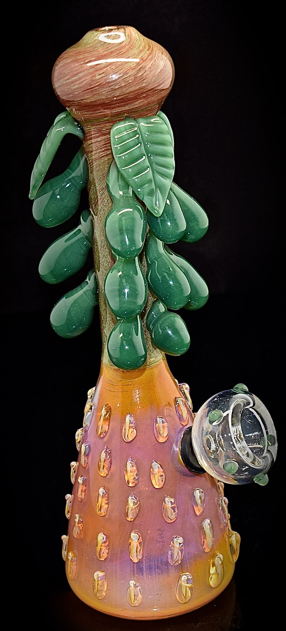 Pine apple StYLE water Pipe with leaf Decorate Style Smoking Glass Bubbler Smoking Pipes -1987