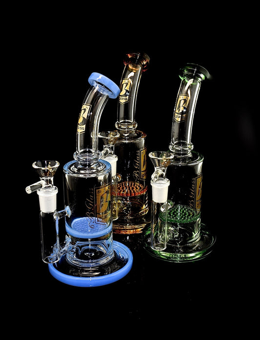 Bend Glass Water Pipe with Honeycomb