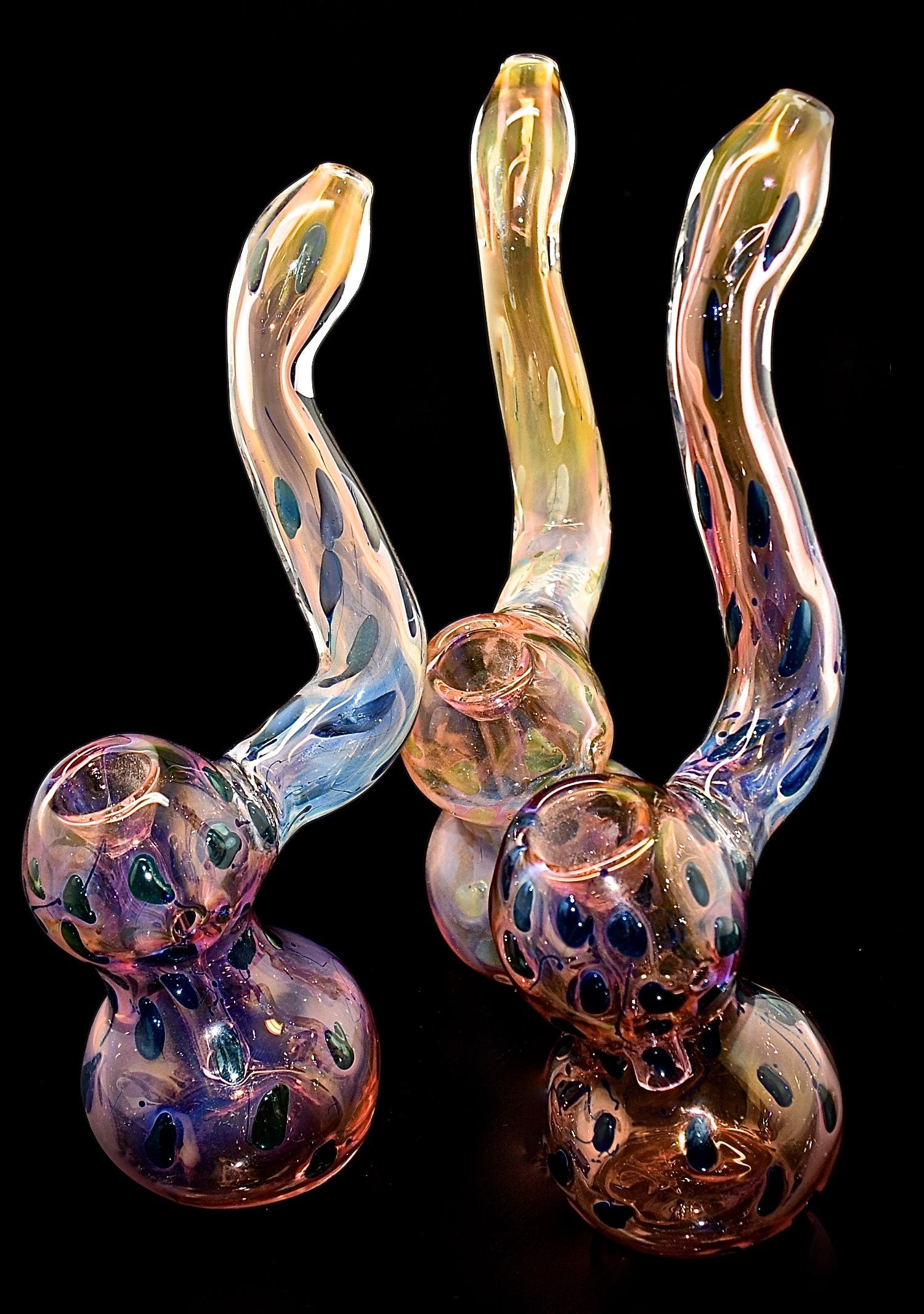 Fumed Sherlock Smoking Glass Bubbler Water Pipe -2035