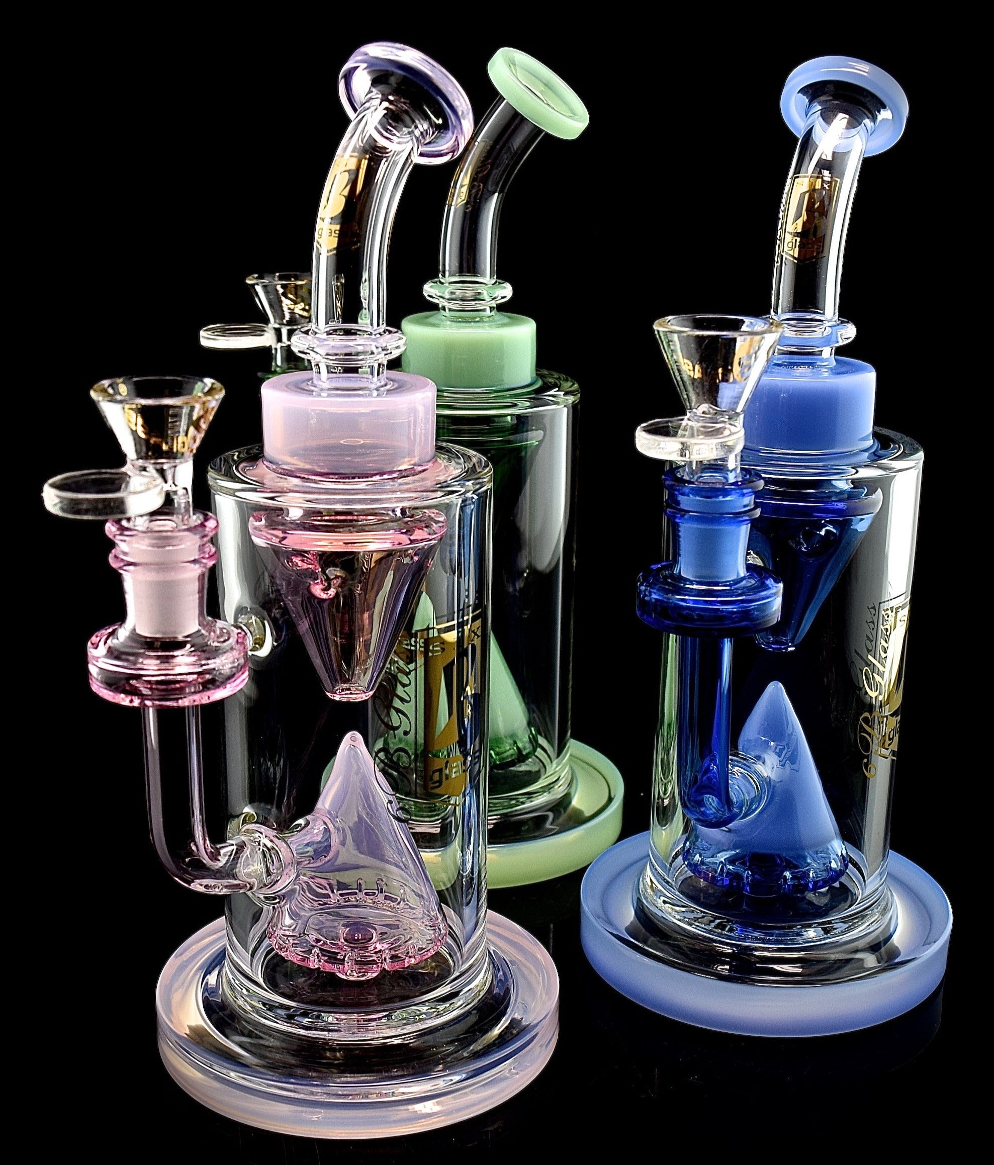 2025 Slim Color 6b Glass Water Pipe Smoking Bong with 14mm 6b glass Bowl - 2023B50