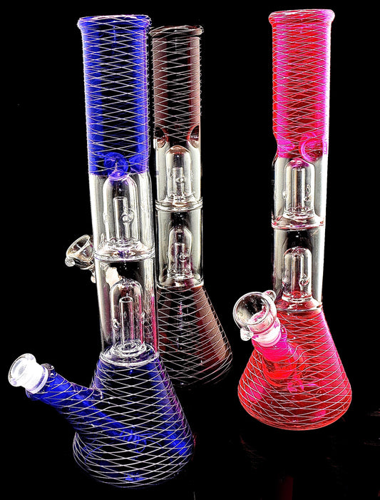 13" DUAL DOME SHAPED PERCOLATOR BONG -1740