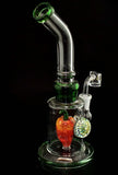 10" Bent Smoking Glass Water Pipe with Strawberry Perc-2