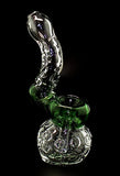 8" Custom Transparent Green Water Bubbler Glass Pipe 140g  - 1581