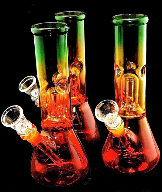 8" Rasta Color Water Pipe With Perc -1755