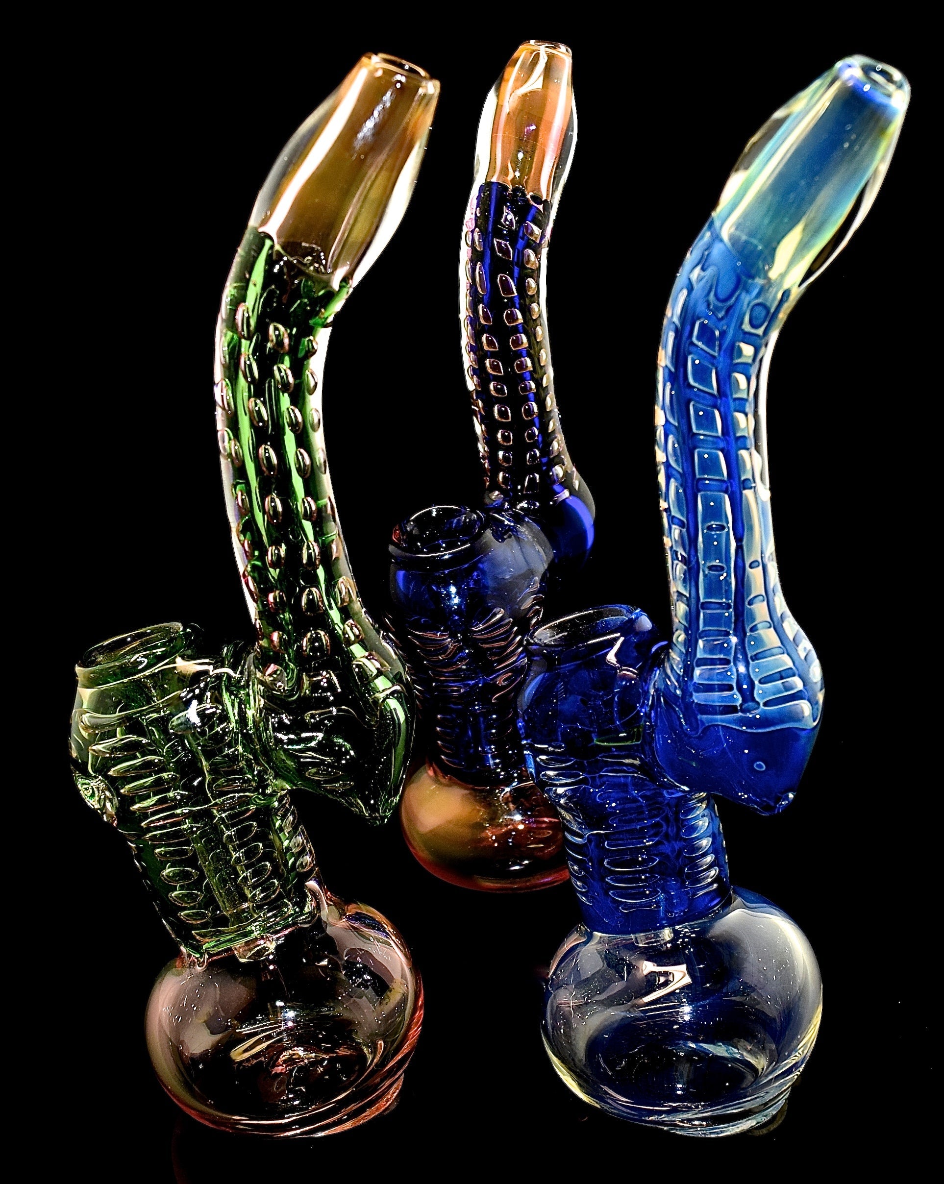 Dart Fumed Smoking Glass Sherlock Bubbler -2033