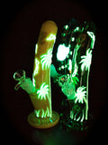 6B GLASS - 11" Tree of life Glow In The Dark Glass Water Pipe -2021B27