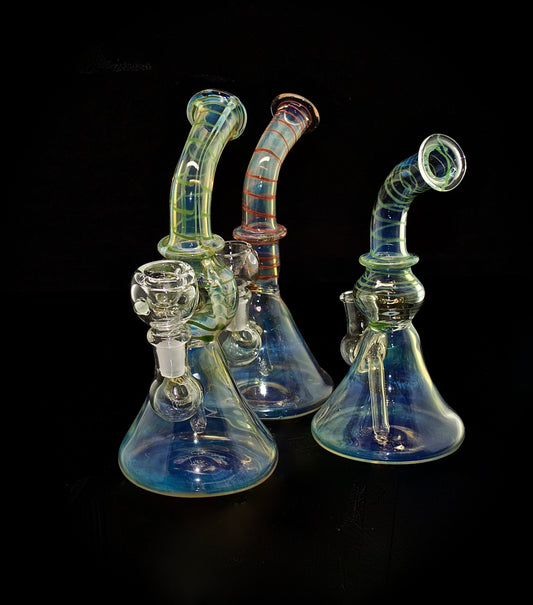 Bent Color Change Glass Water Pipe -354