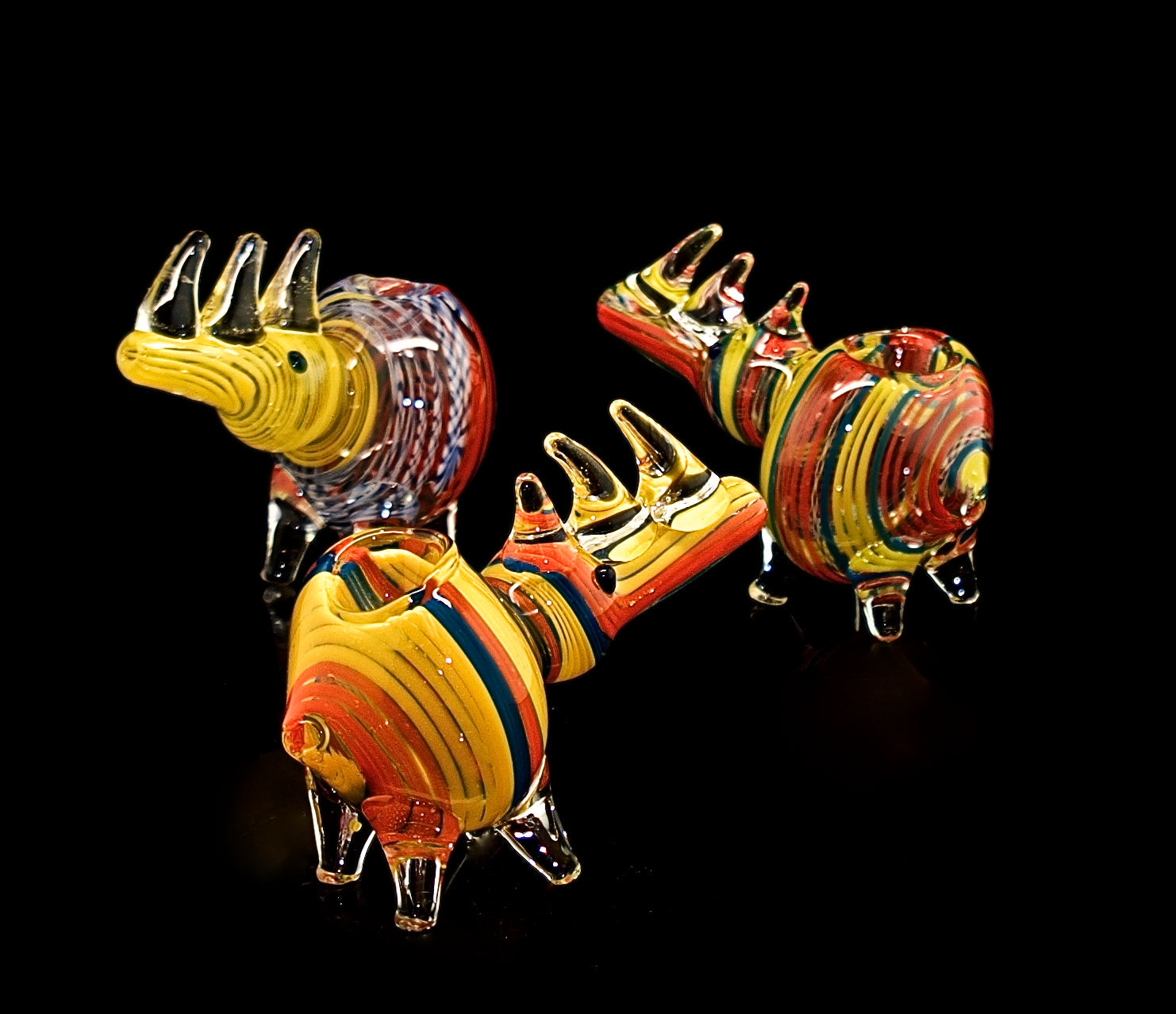 Rhino Animal Hand Glass Pipe  -4009