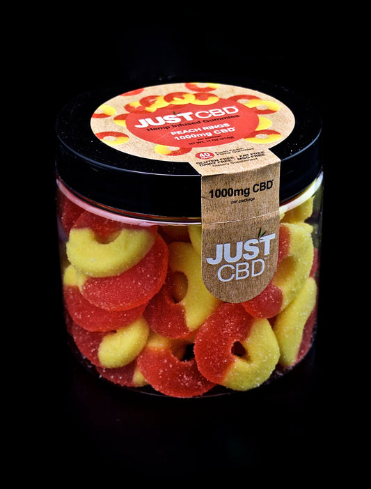 JUST CBD-GUMMIES-1000MG PEACH RINGS-845