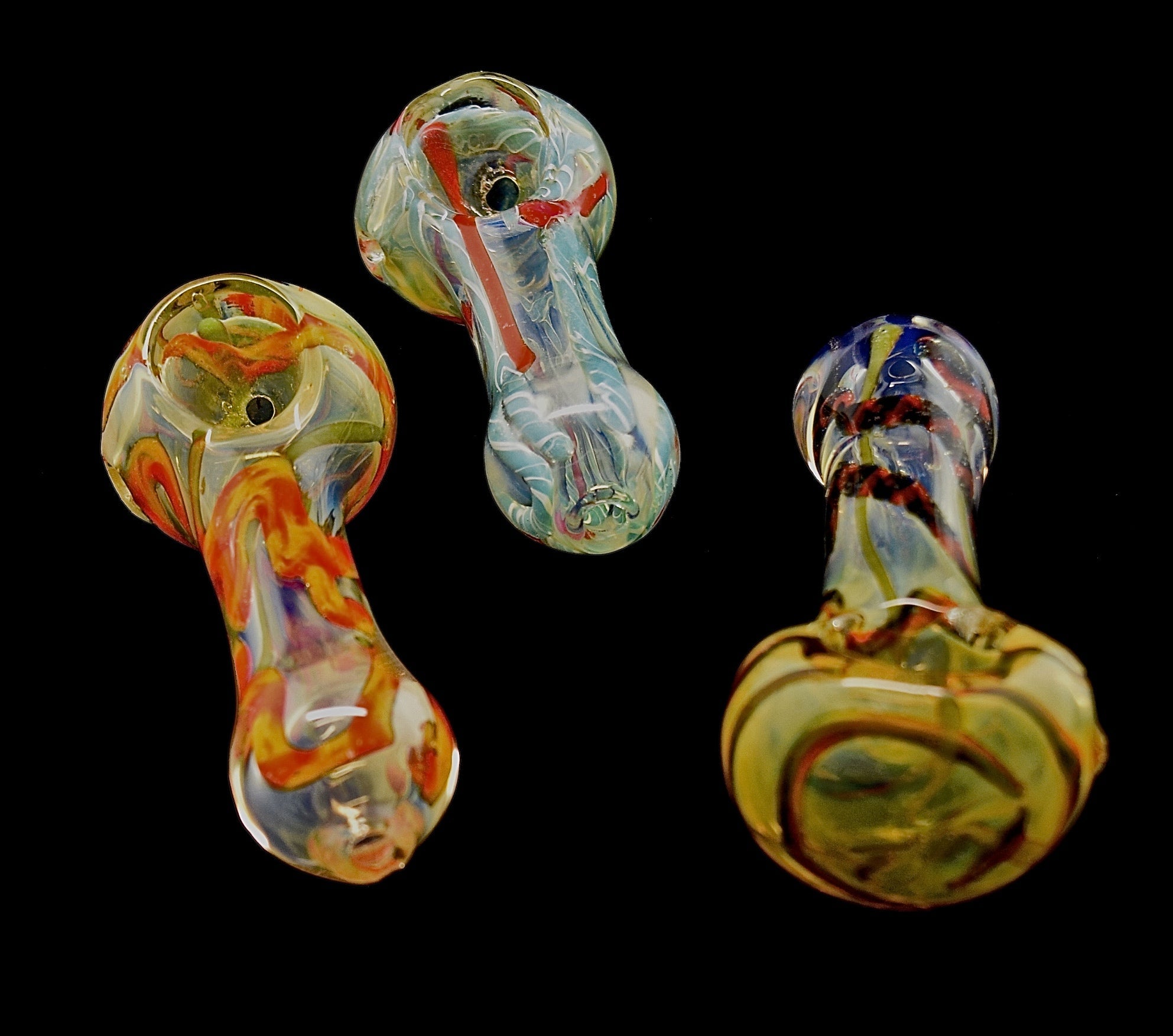 3" Multiple Stripe Colorful Smoking Glass Pipe -4162