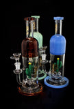 6B GLASS - 12" Water Pipe with  stylist and Fish Perc -2020B86