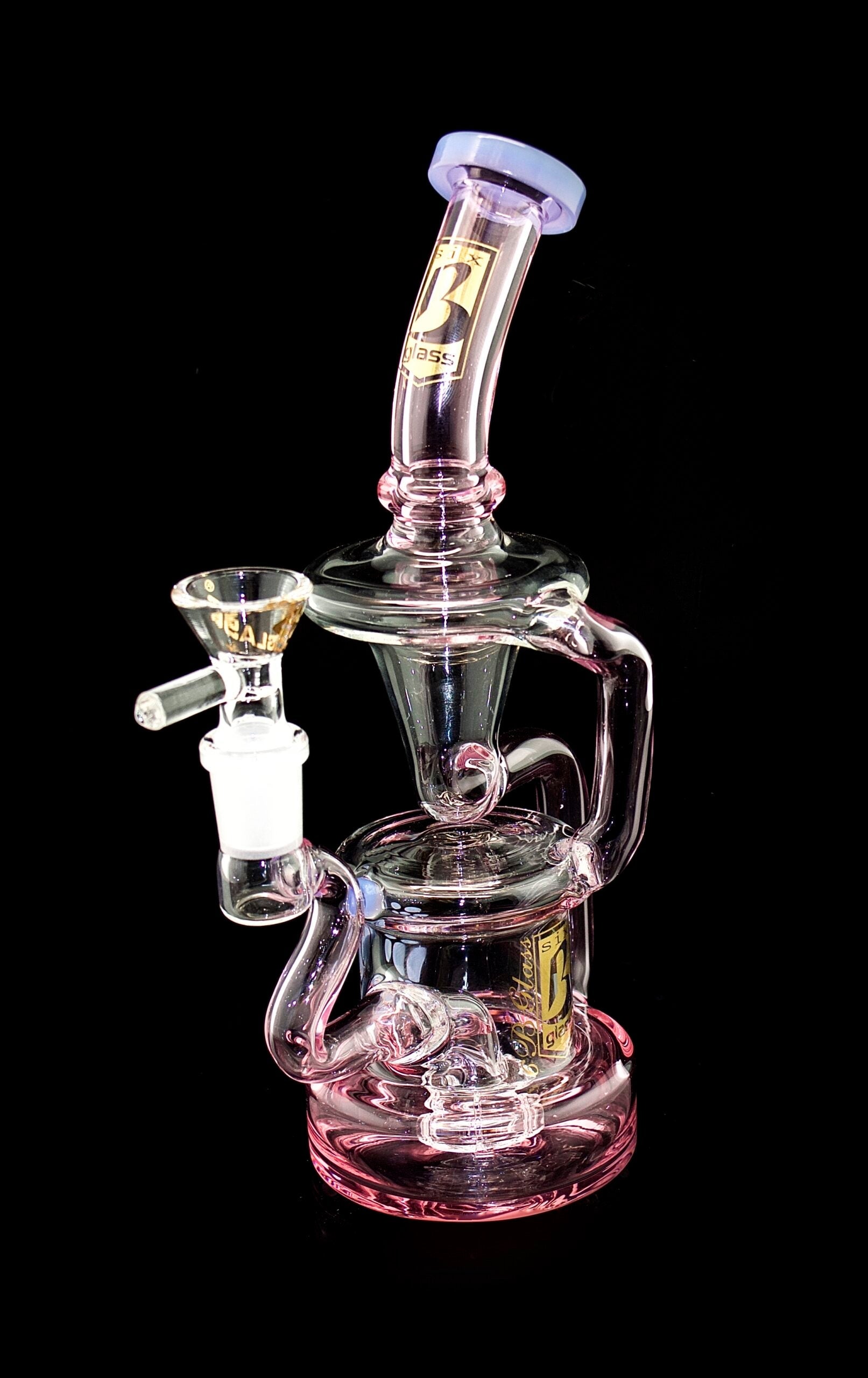 6B Glass recycler bong water pipe -242