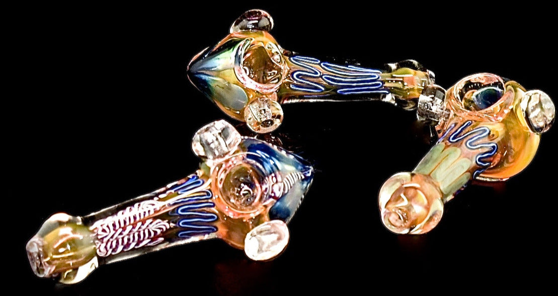 3.5" Pointed Psychedelic Hand Glass Pipe - 1589