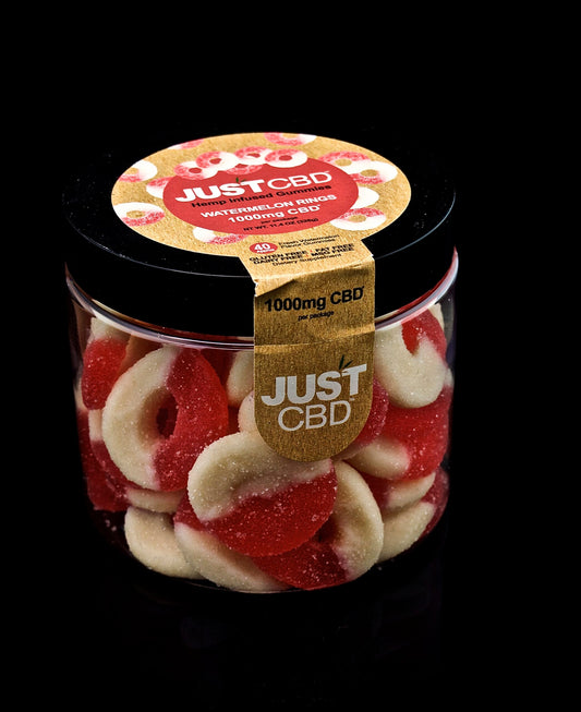 JUST CBD-GUMMIES-1000MG | WATERMELON RINGS | WHOLESALE GLASS PIPE-853