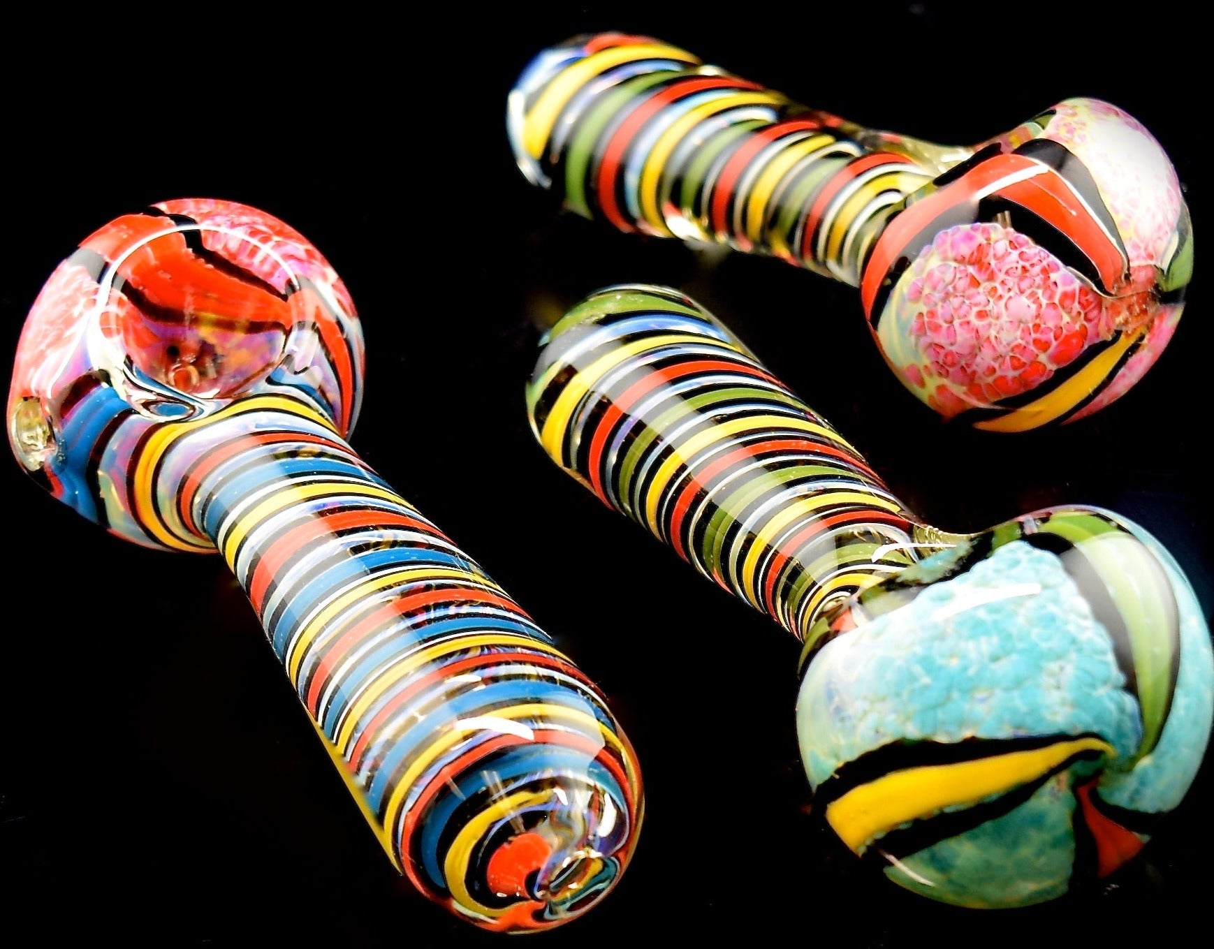 Rainbow Pipe Glass Pipe Unique Chunky Colorful Smoking Bowl- 4156