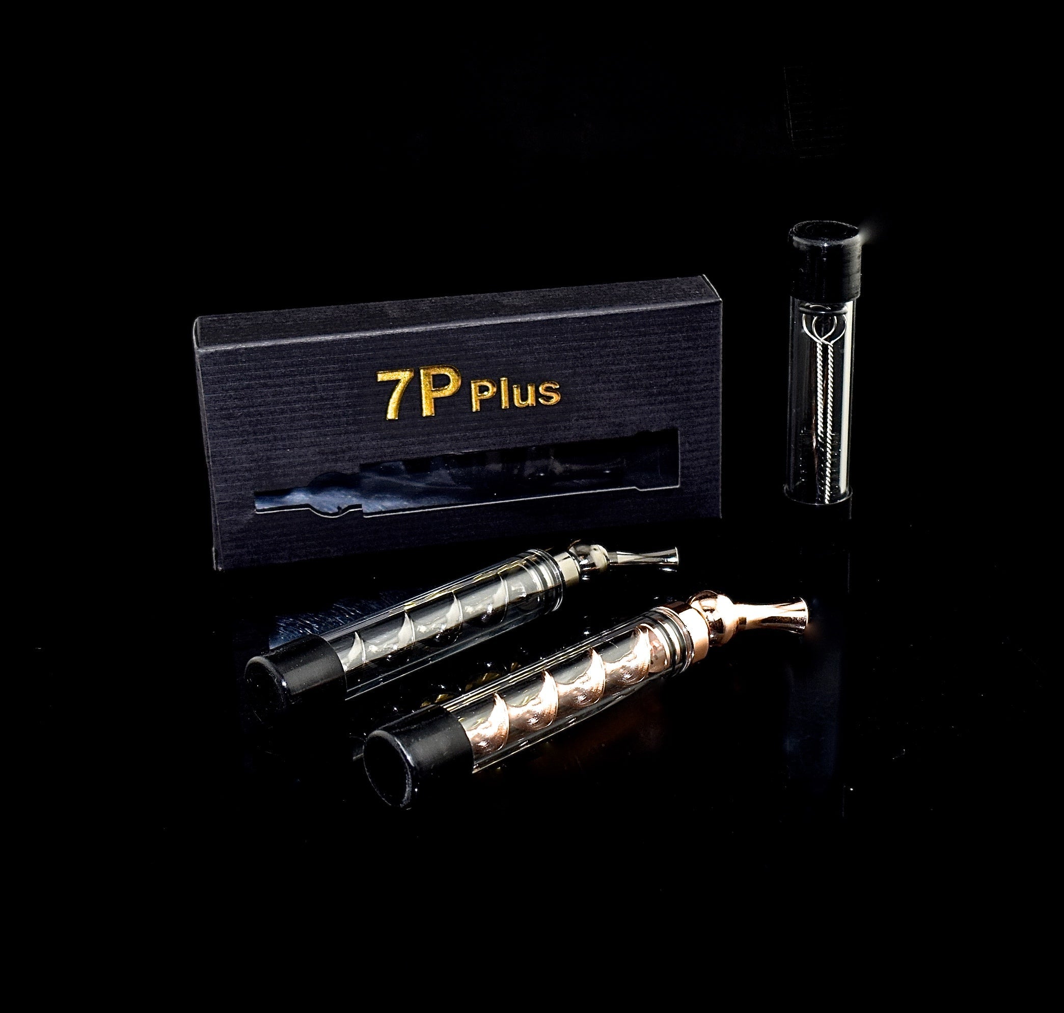 7Pipe-Twisty Glass Pipe (Gold/Black)  -273