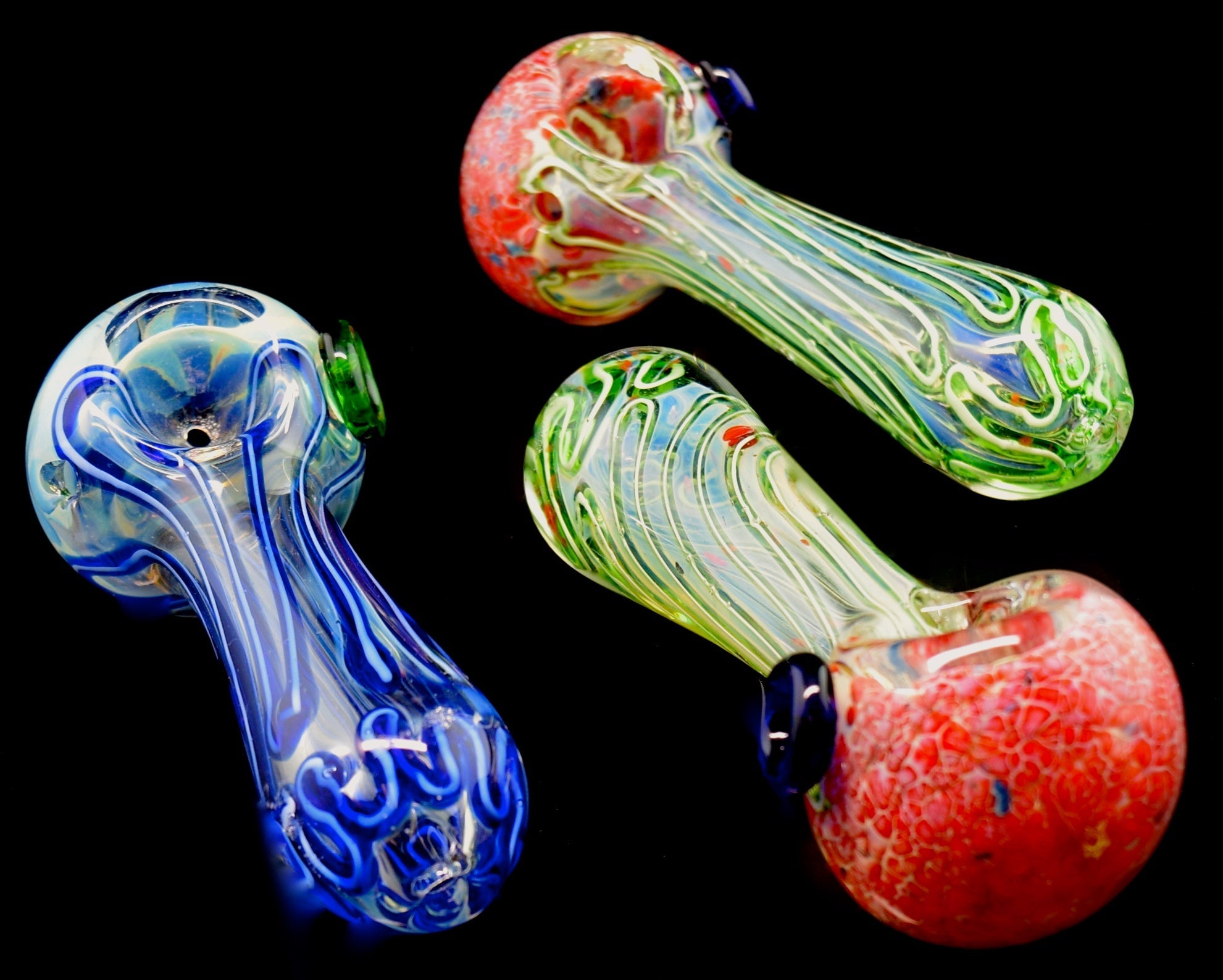 Color Changing Multicolor Striped Glass Pipe-1804