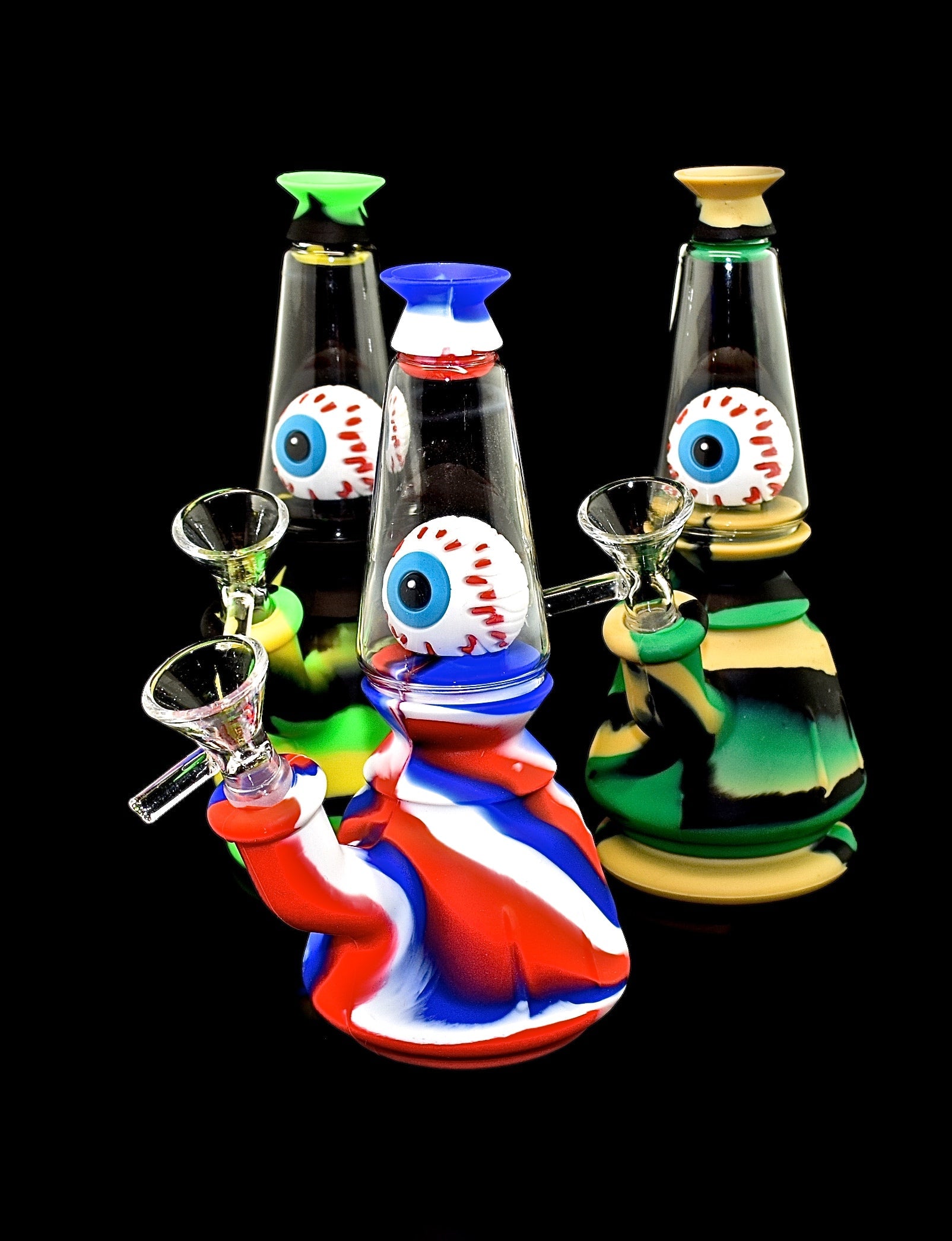 8''Hookah Cartoon Eye Monster Smoking Silicone Water Pipe Bubbler Cute Gift-302