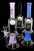 12" Smoking Glass Slim Color Water Pipe with Devil Perc -2023B44