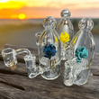 6B GLASS - Bottle Water Pipe with beautiful Flower Perc-2021B06