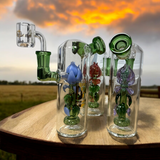 7.5 inches Rig  with fancy beautiful Flower Perc with quartz banger -2023B05