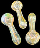 Gold Flaming Smoking Glass Pipe -4064