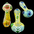 Gold Fumed Frog Marble Glass Pipe  -4084