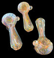 Gold Fumed Spoon Pipe with Flower -4104