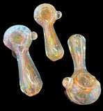 Gold Fumed Spoon Pipe with Flower -4104