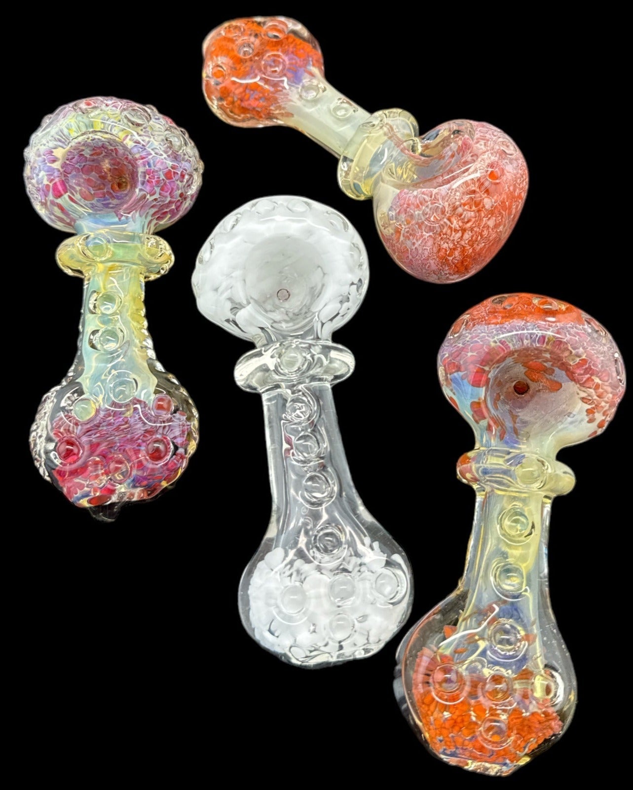 3" Diamond Cut Frit Smoking Glass Pipe -4125