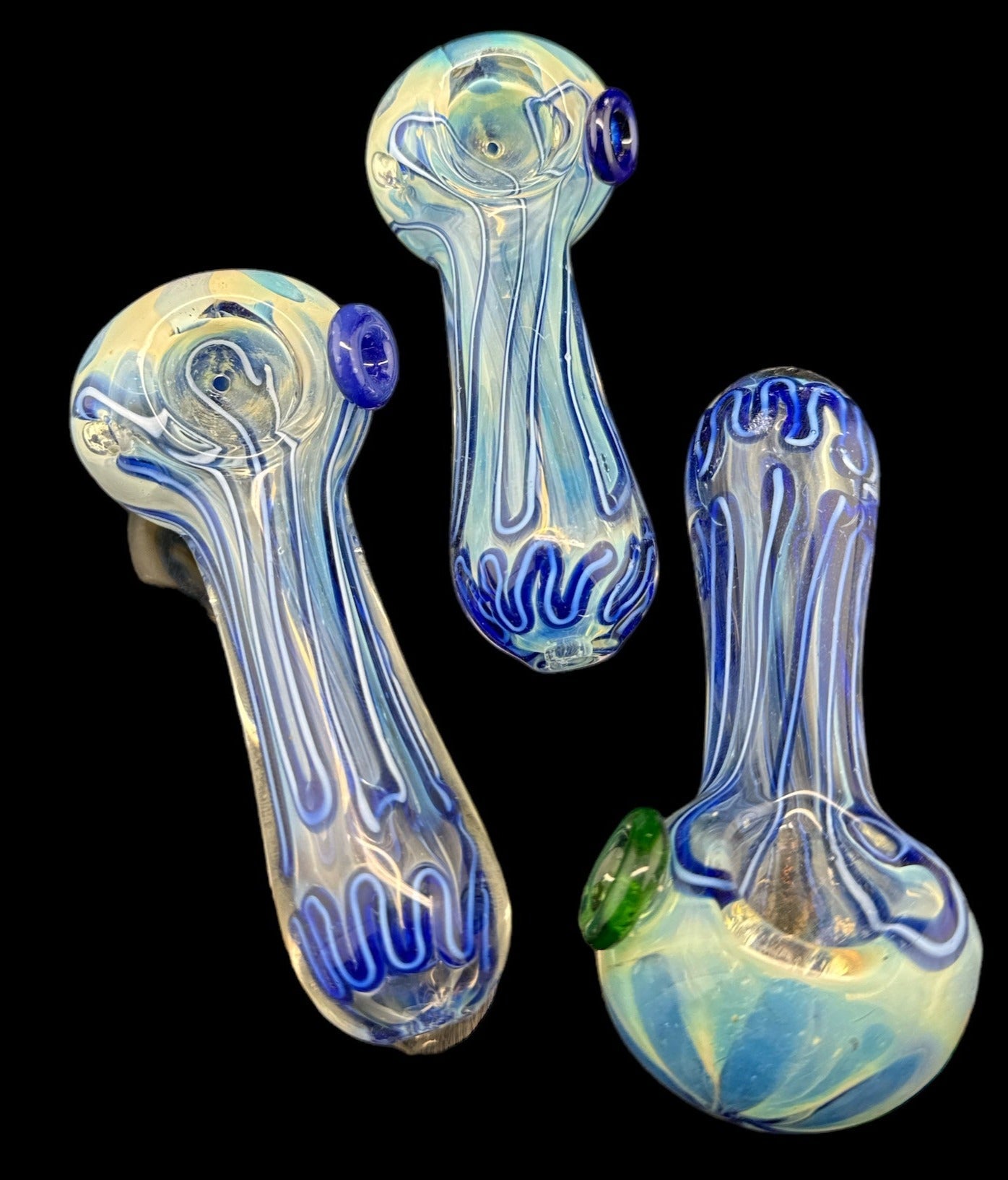 4" Strirp Smoking Glass Pipe with beautiful Head -4147