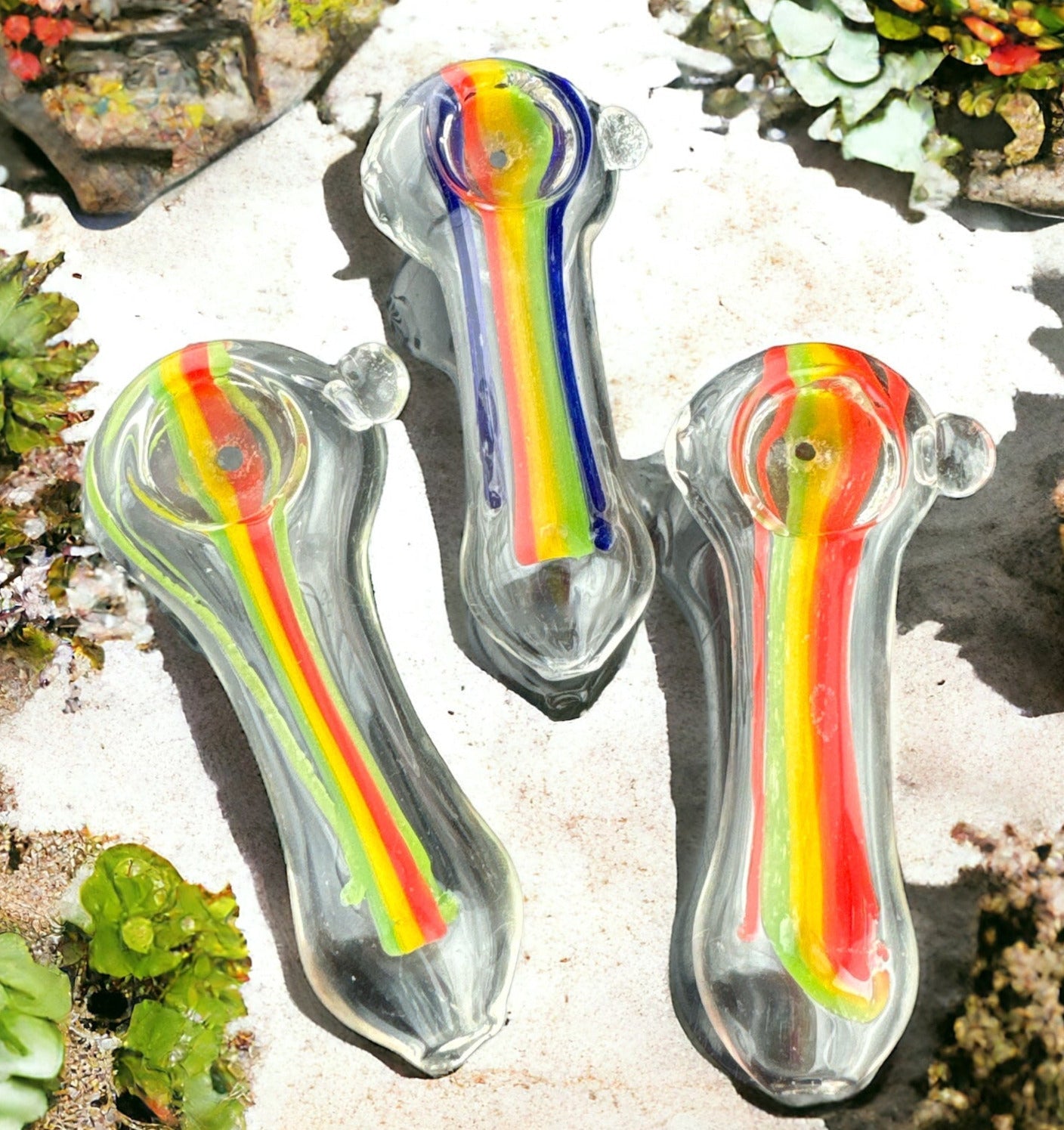 Rasta Smoking Glass Pipe  -4161