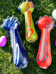 3" Striped Frit Glass Pipe -4165