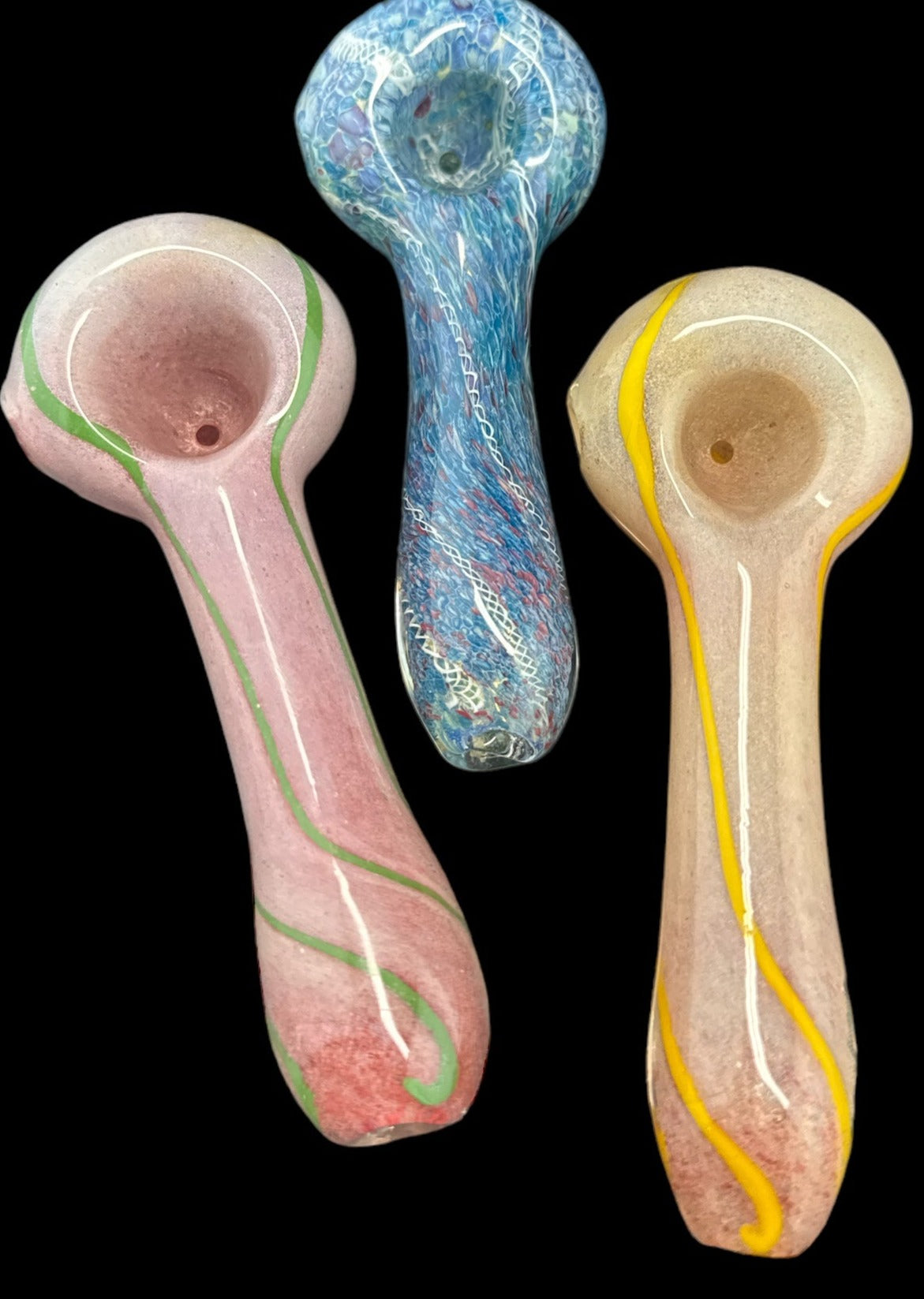 Frit Color Changing Crystal Fumed Glass Pipe  -4183