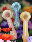 Frit Color Changing Crystal Fumed Glass Pipe  -4183