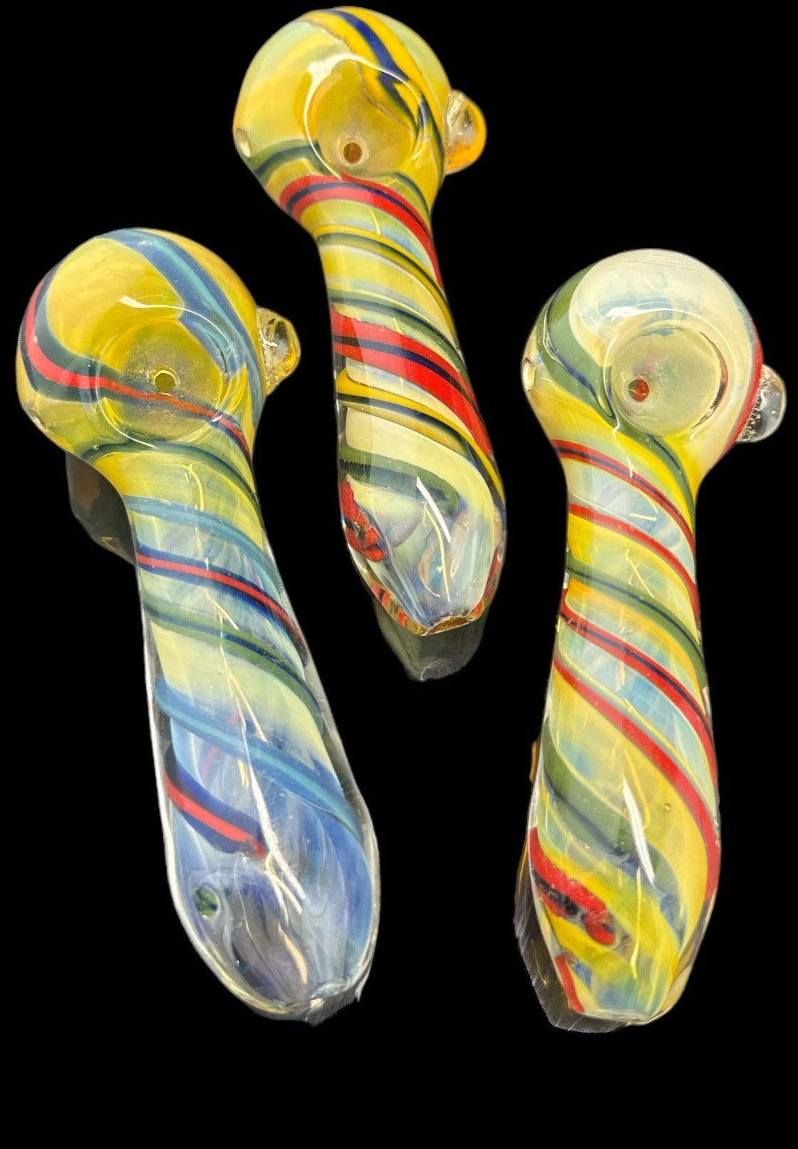 Blue & Green Swirl Fumed Glass  -4184