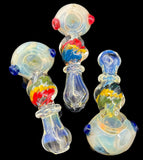 Red, Orange, Yellow, Teal, and Blue Glass Tobacco Pipe-4188