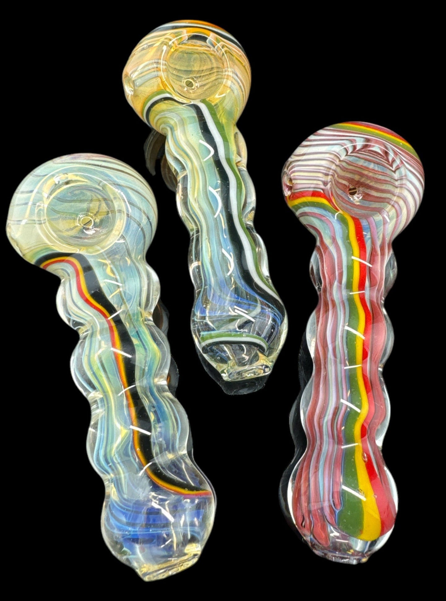 4" Rasta Style Smoking Glass Pipe -4207