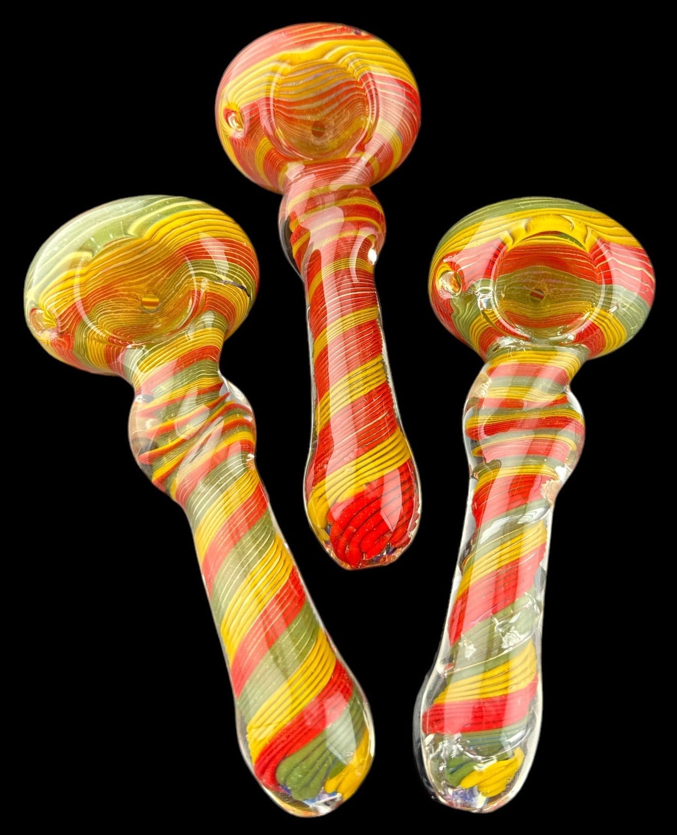 4.5" RASTA COLOR SMOKING GLASS PIPE -HAND PIPE-TOBACCO USE -4221