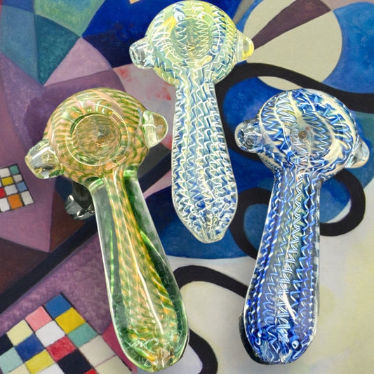 4" Colorful Striped Glass Pipe  -4231