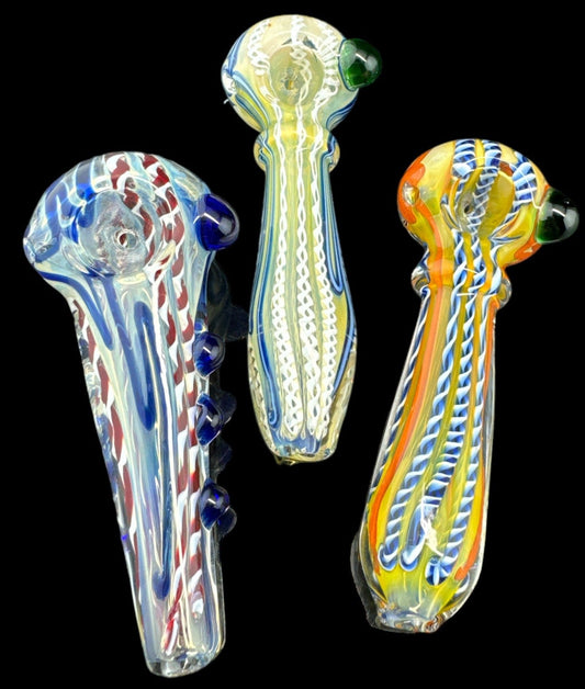 Cheap Fumed Strips Smoking Glass Pipe  -4238