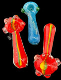 RASTA SWIRL STRIPED COLOR CHANGING GLASS PIPE -4265