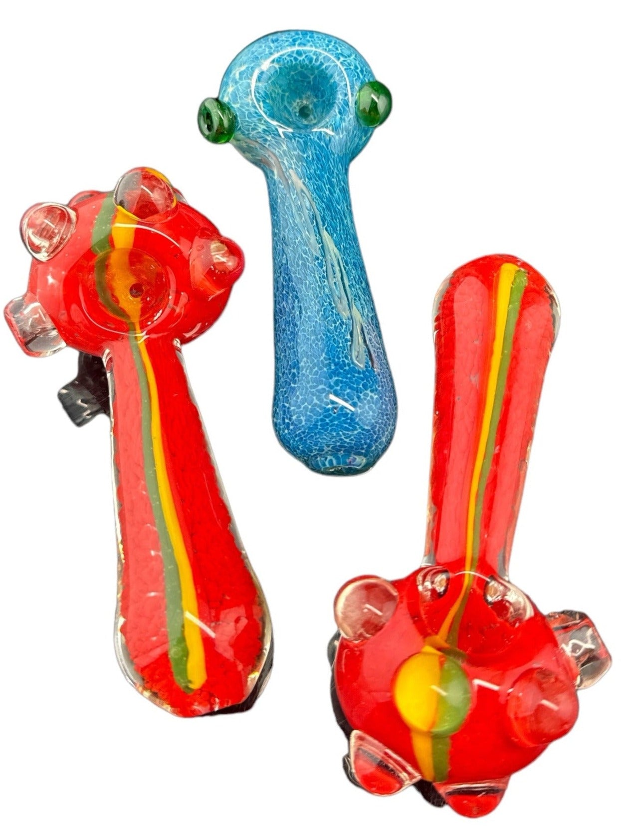 RASTA SWIRL STRIPED COLOR CHANGING GLASS PIPE -4265