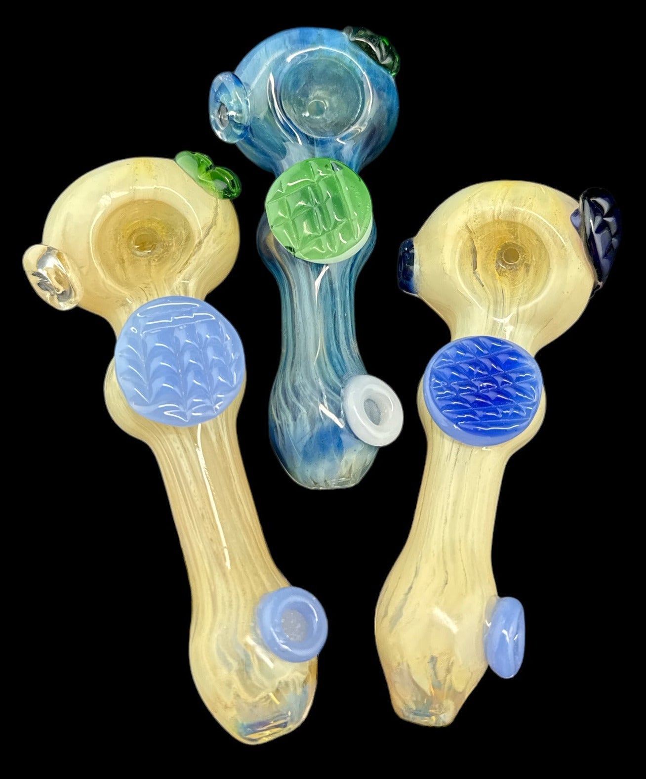 FLOWERS GLASS SMOKING TOBACCO PIPE -4281