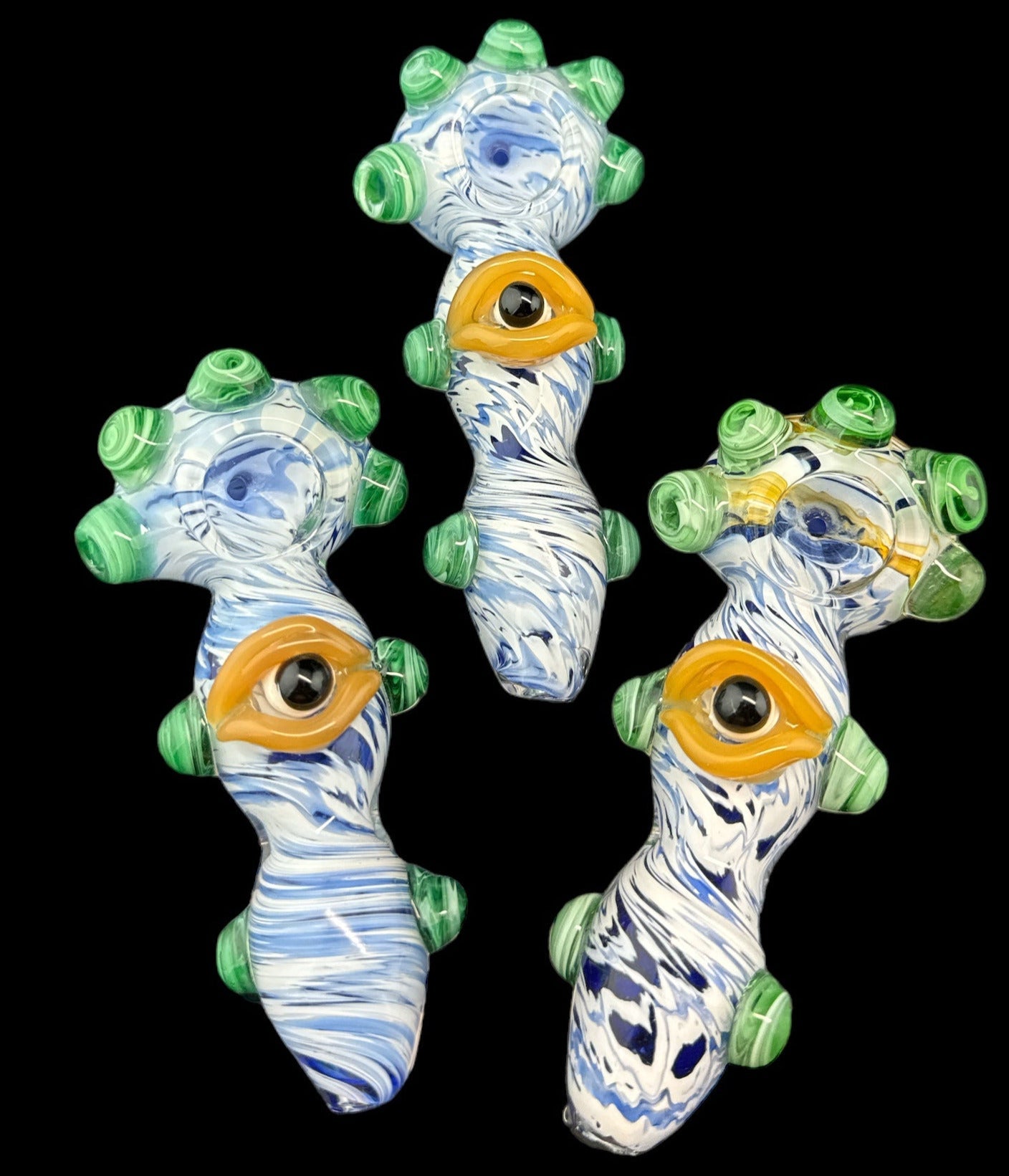 Luminous Eyes Glass Smoking Tobacco Pipe  - 4296