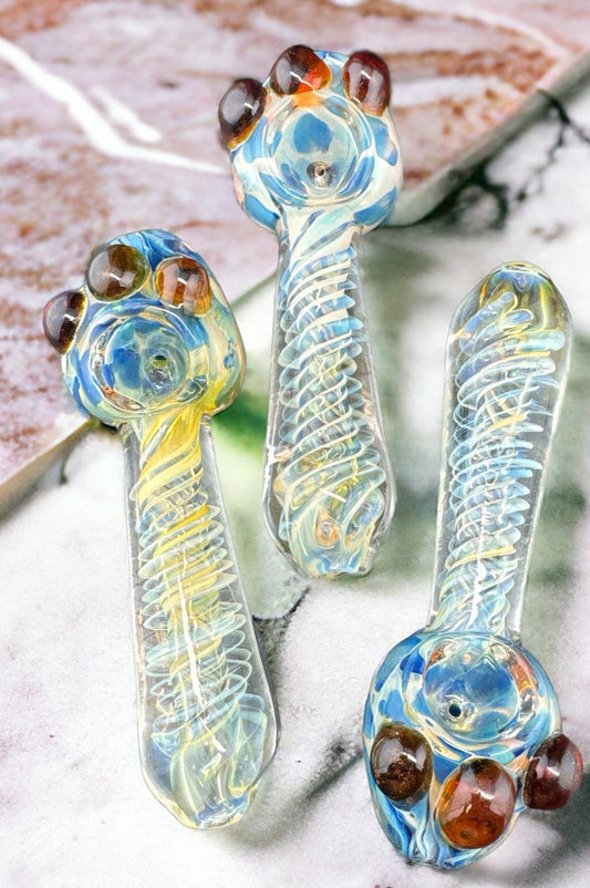 5” FUMED TORNADO TWISTER GLASS PIPE, GLASS PIPE, PIPE, GLASS PIPES, SMOKING PIPE, PIPE FOR SMOKING, TOBACCO PIPE, SMOKING PIPES, GIFT-4300